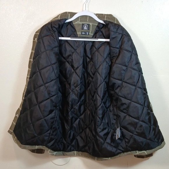 VOLCOM Bowered Fleece Long Sleeve with brick pattern in green size medium - Picture 9 of 12